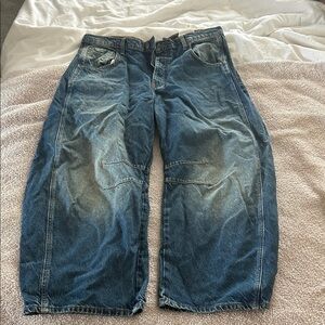 We The Free Vintage Blue Wide-Leg Jeans